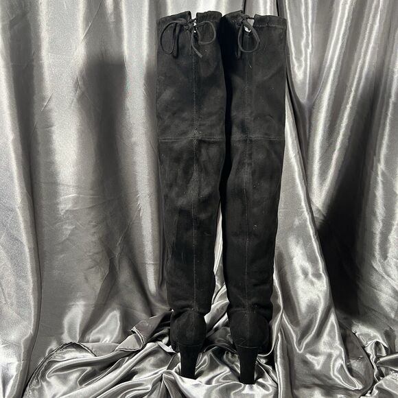 Steve Madden Gorgeous Size 8.5M Black Faux Suede High Heel Over The Knee Boots - Picture 7 of 16